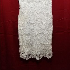 Women's Lulus Spaghetti Strap Embroidered Fancy Dress Size Large Color White